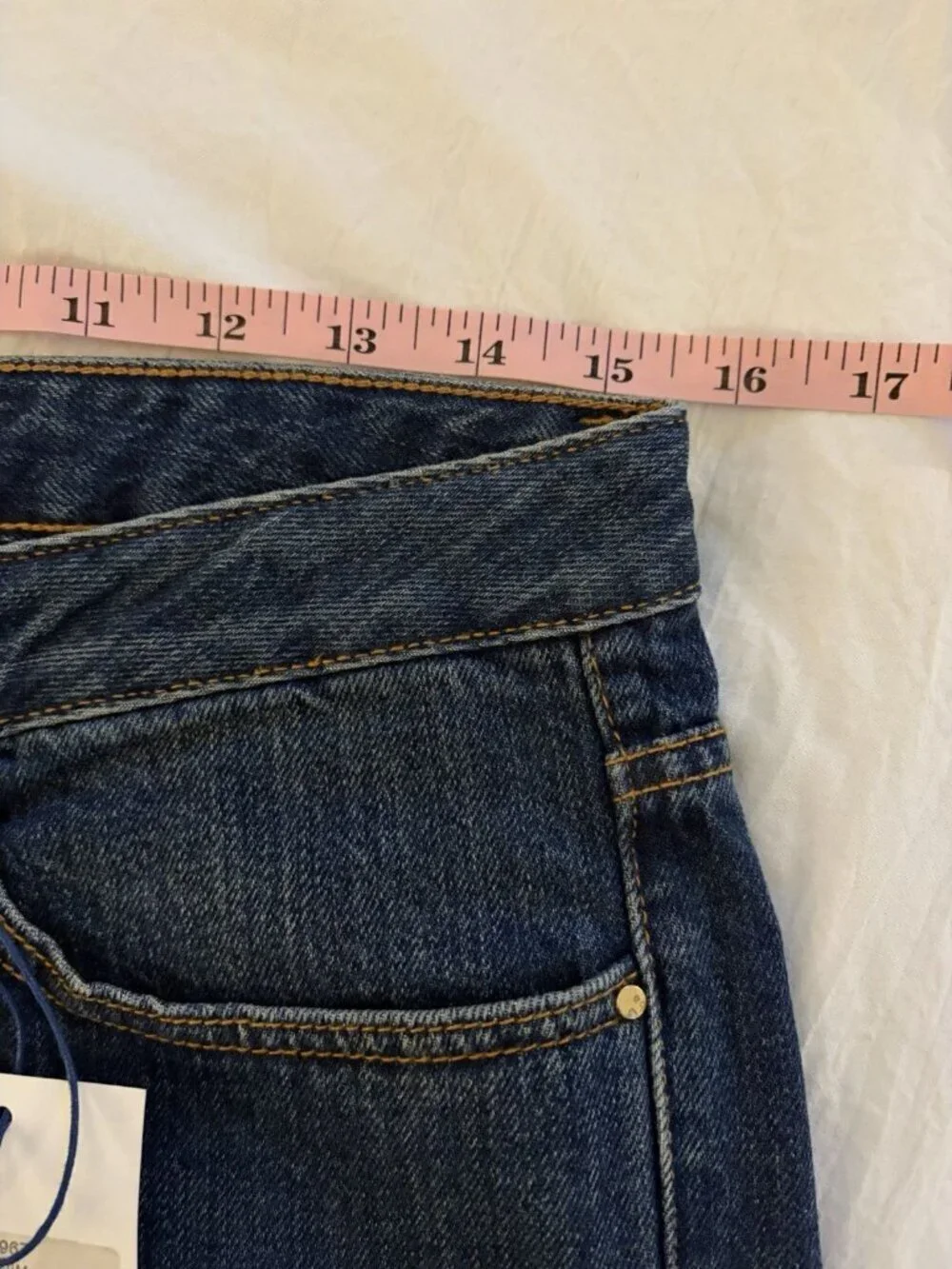 Sezane Button Fly High Waist Raw Hem Women’s Blue Jeans Denim Size 32 NWT